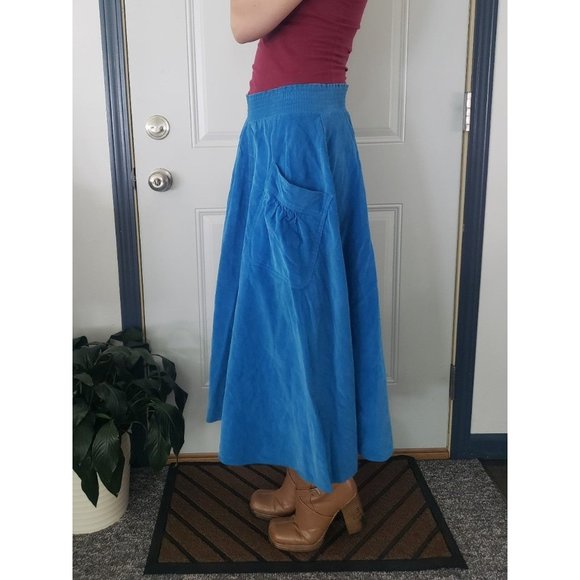 90s Blue Corduroy‎ Liz Claiborne Skirt - Picture 2 of 4